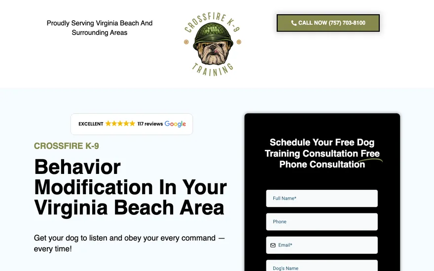 Behavior Modification landing page